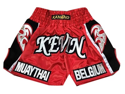 Pantaloncini Kickboxing personalizzati : KNSCUST-1031 Rosso