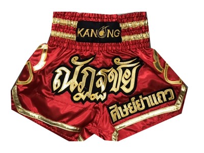 Pantaloncini Thai Boxe personalizzati : KNSCUST-1044 Rosso