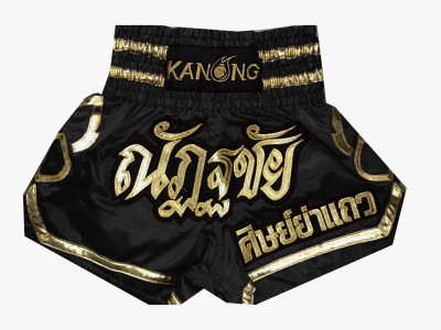 Pantaloncini Thai Boxe personalizzati : KNSCUST-1045 Nero