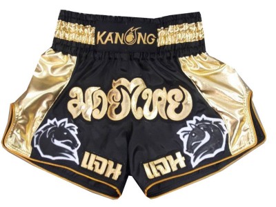 Pantaloncini Muay Thai Boxe personalizzati : KNSCUST-1063 Nero