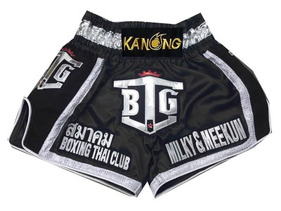 Pantaloncini Muay Thai Kick boxe personalizzati : KNSCUST-1075 Nero