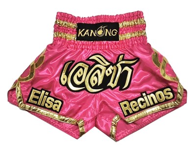 Pantaloncini Muay Thai Kick boxe  personalizzati : KNSCUST-1080 Rosa