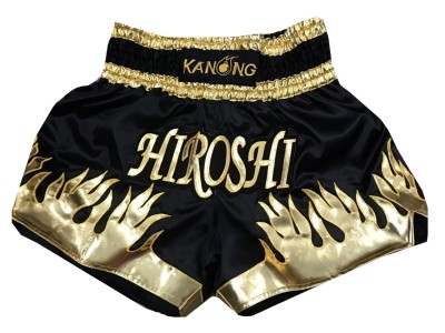 Pantaloncini Muay Thai Boxe personalizzati : KNSCUST-1093 Nero