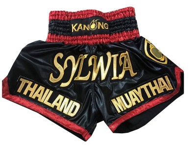 Pantaloncini Muay Thai Boxe personalizzati : KNSCUST-1094 Nero