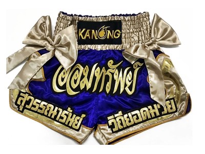Pantaloncini Muay Thai Boxe personalizzati : KNSCUST-1095 Blu