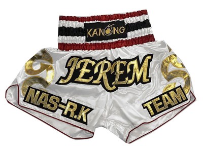 Pantaloncini Muay Thai personalizzati : KNSCUST-1101 Bianco