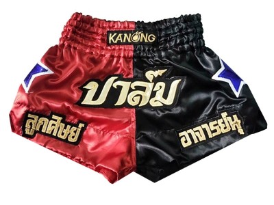 Pantaloncini Muay Thai personalizzati : KNSCUST-1119 Rosso-Nero