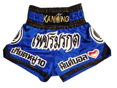 Pantaloncini Kickboxing personalizzati : KNSCUST-1139 Blu