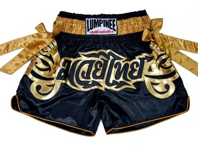 Pantaloncini Thai Kick Boxe Lumpinee : LUM-051-Nero-Oro