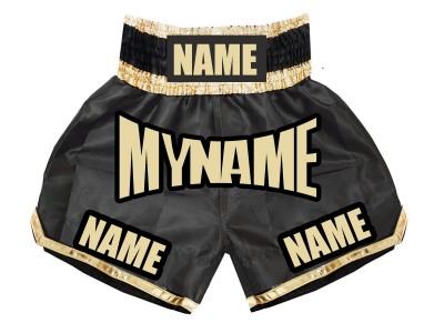 Pantaloncini da boxe personalizzati : KNBSH-008 Nero