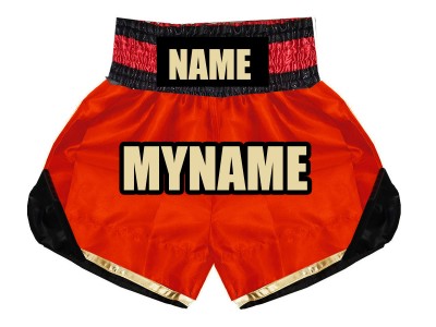 Pantaloncini da boxe personalizzati : KNBSH-022-Rosso