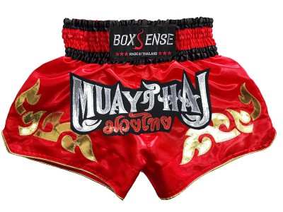 Pantaloncini de Muay Thai Boxsense : BXS-092-Rosso