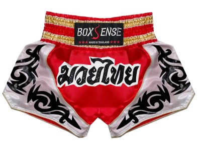 Pantaloncini de Muay Thai BOXSENSE : BXS-098-Rosso