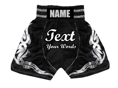 Pantaloncini da boxe personalizzati : KNBSH-024-Nero