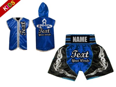 Felpe con cappuccio e Pantaloncini da boxe per Bambino : Blu