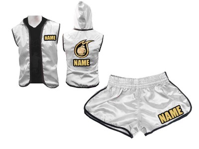 Felpe con cappuccio e Pantaloncini da boxe da donna : Argento