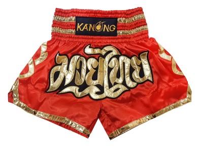 Pantaloncini Kick Boxe Bambino KANONG : KNS-121-Rosso-K