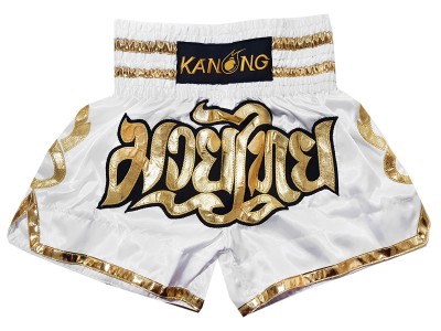Pantaloncini Kick Boxing Bambino Kanong : KNS-121-Bianca-K