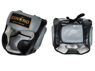 Casco di Boxe in vera pelle Kanong : Nero/Grigio