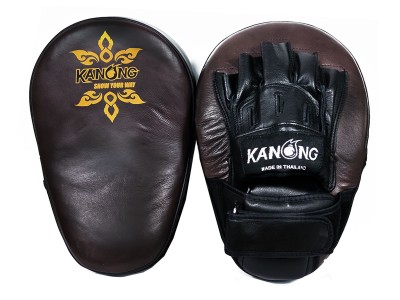 Colpitori Boxe Focus Paos lunghe professionale Kanong : Marrone/Nero (pelle bovina)