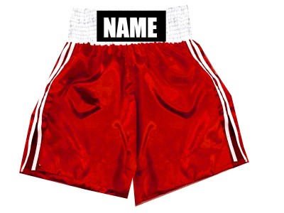 Pantaloncini boxe personalizzati : KNBSH-026-Rosso