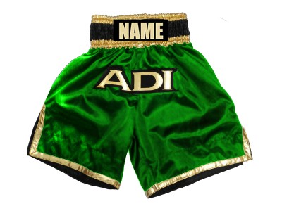 Pantaloncini da boxe satinati personalizzati : KNBXCUST-2036-Verde