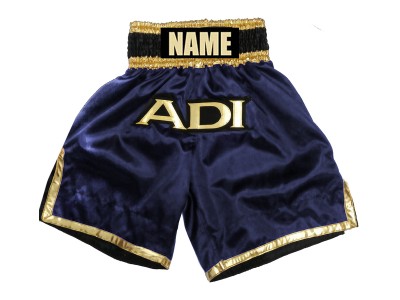 Pantaloncini da boxe satinati personalizzati : KNBXCUST-2036-Marina