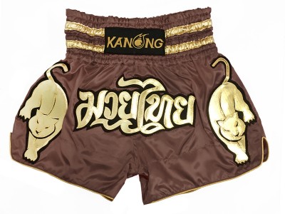 Pantaloncini Muay Thai Kanong : KNS-135-Marrone chiaro