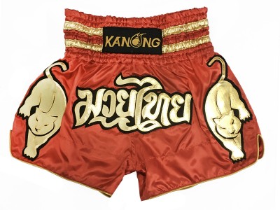 Pantaloncini Muay Thai Kanong : KNS-135-Rosso