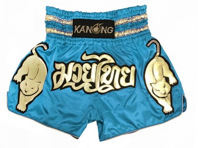 Pantaloncini Muay Thai Kanong : KNS-135-Azzurro
