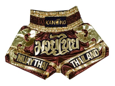 Pantaloncini Muay Thai Kanong : KNS-136-Marrone