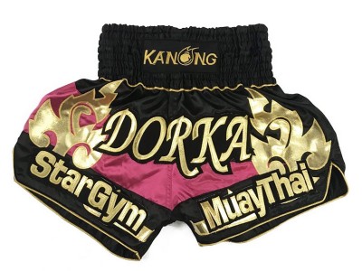 Pantaloncini da Muay Thai personalizzati : KNSCUST-1157 Rosa-Nero