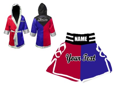 Vestaglia da Boxe e Pantaloncini da boxe : Nero/Blu/Rosso