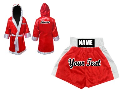 Vestaglia da Boxe e Pantaloncini da boxe : Rosso