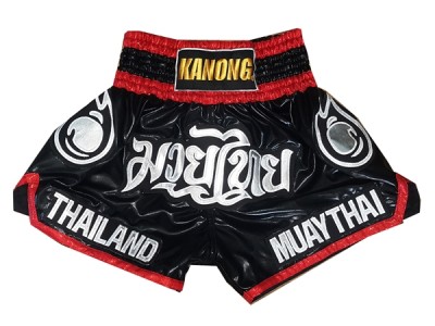 Pantaloncini Retro Muay Thai Donna Kanong : KNS-118-Nero-W