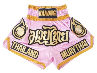 Pantaloncini Thai Boxe KANONG : KNS-118-Rosa