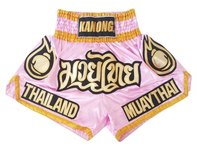 Pantaloncini Thai Boxe Kanong : KNS-118-Rosa