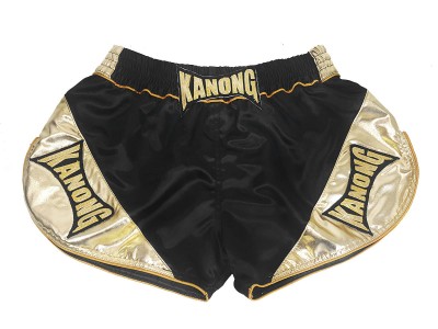 Pantaloncini Retro Muay Thai Donna Kanong : KNSRTO-201-Nero-Oro